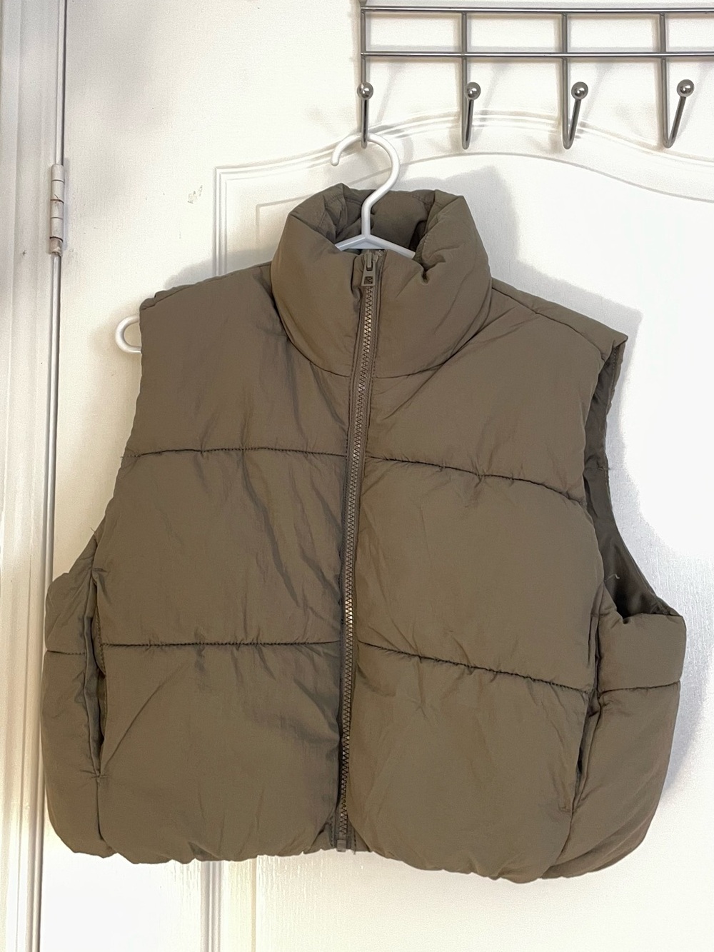 H&M Olive Green Quilted Puffer Vest